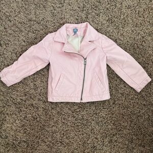 Baby Gap faux pink leather jacket, size 4t